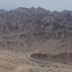 Bergkette zwischen der Oase Wadi Al Ala‘ und Al Hamra